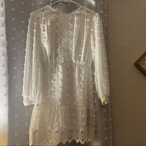 Elegant White Lace Kids Dress